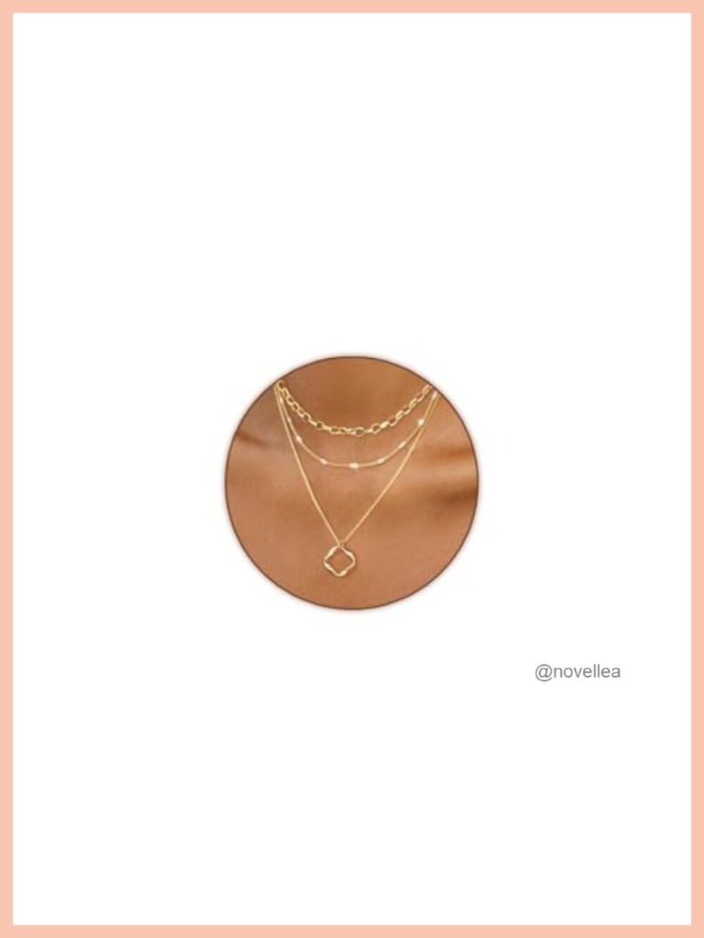 14k Gold Plated Dainty Layered Necklace Set with Pendant
